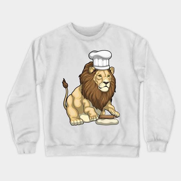 Lion Baker Chef hat Crewneck Sweatshirt by Markus Schnabel